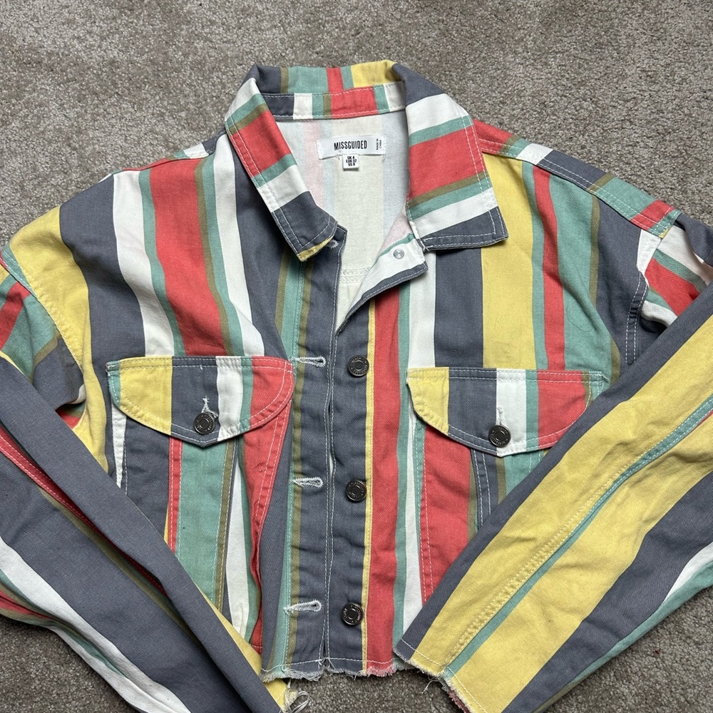 Colorful Striped Jacket by Miss Guided